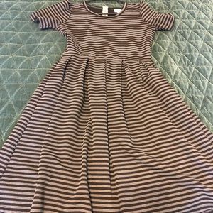 Lularoe Black/Gray Striped Amelia Medium